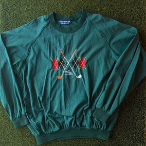 Mens Vintage pebble beach dark green golf pullover size Large